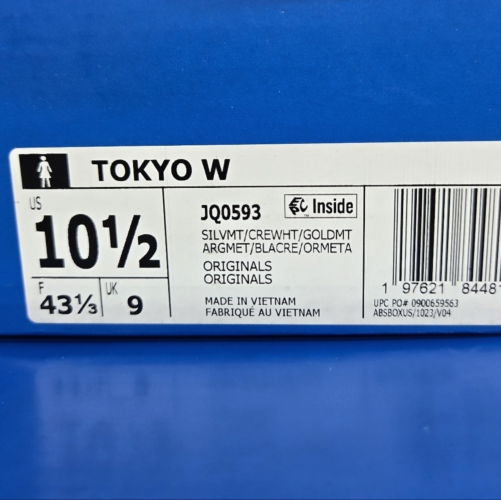 New adidas Tokyo Silver Metallic Cream White Women's Shoes Size 10.5 - Picture 8 of 8